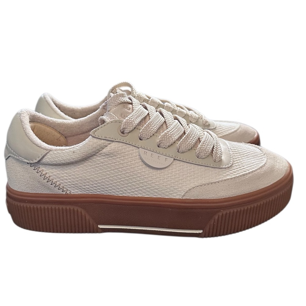 Reef Cream and Brown Platform Sneakers - Picture 3 of 15